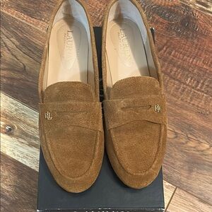 Womens Brown Suede Loafers